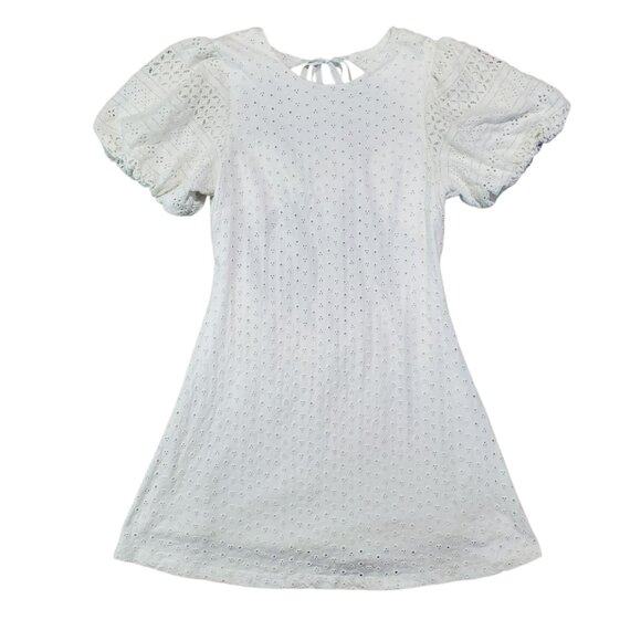 NWT Free People Apricot Rose Eyelet White Puff Sleeve Summer Dress - XL - Picture 9 of 9